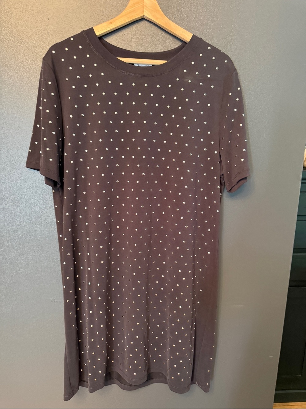 Splendid Women's Black Short-Sleeve Embellished T-Shirt Dress